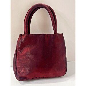 Small Evening Purse Ruby Iridescent Tote New Years Eve Christmas Party Vtg 90s